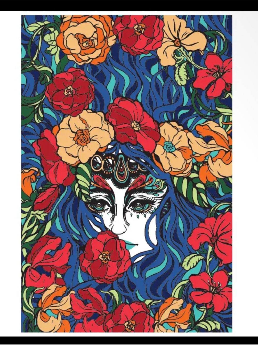 Lady butterfly tapestry 60 x 90”